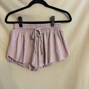 Luogongzi Women's M Mauve/Pink Flowy Running Shorts